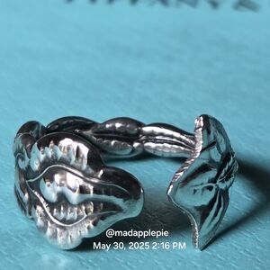 1889 Tiffany & Co. Ailanthus Salt Spoon Ring Sterling Silver Knuckle Pinky #39